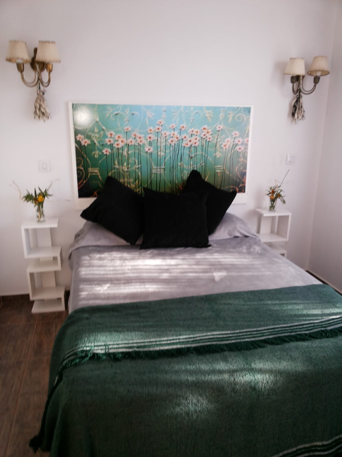 Dormitorio con toque turquesa
